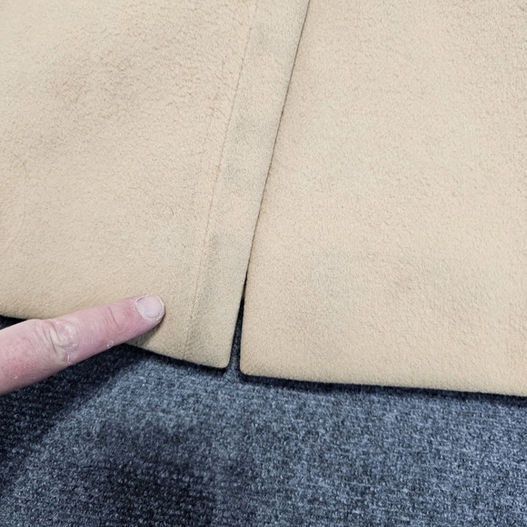 VTG HERMES Authentic WOMEN'S Tan Long Chester Coat 100% Wool Size XS Full Zip - Picture 4 of 16